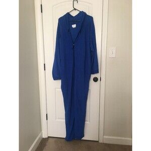 Forever Lazy Adult Unisex Fleece Pajamas Jumpsuit Sleep 1pc Size L/XL Blue
